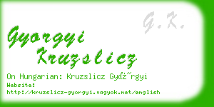 gyorgyi kruzslicz business card